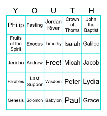 Youth Month 2026 Bingo Card
