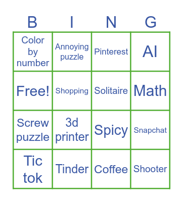 Ad Bingo Card