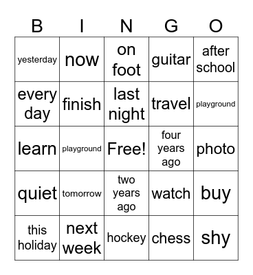 Ben's Bingo Card