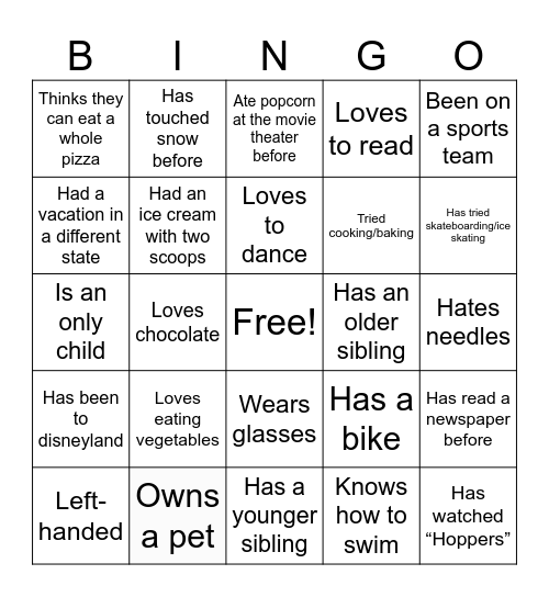 Mr. Wayne’s Bingo Card