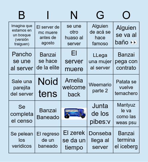 Bingo junta curaos maipu 2026 Bingo Card