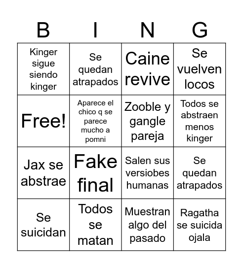 Circo culiao Bingo Card