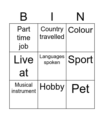 Human Bingo Card