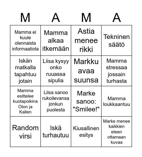 Mammabingo Card