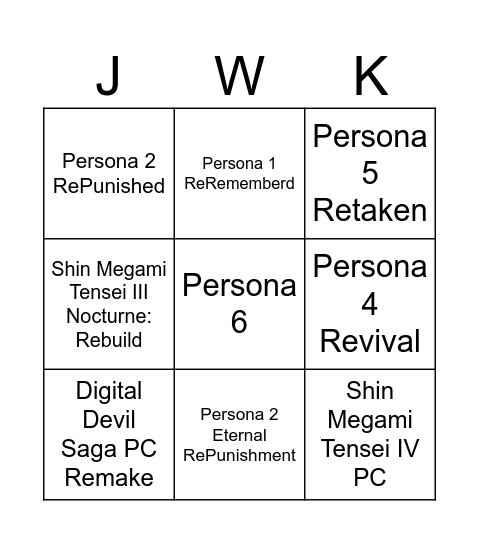 XBOX BINGO Card