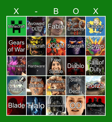 XBOX Games Showcase June 2026 Bingo Card