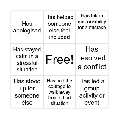Human Bingo- Leadership edition Bingo Card