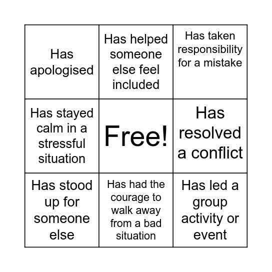 Human Bingo- Leadership edition Bingo Card