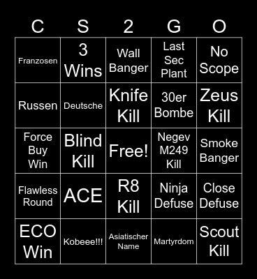 CS2 Bingo Card