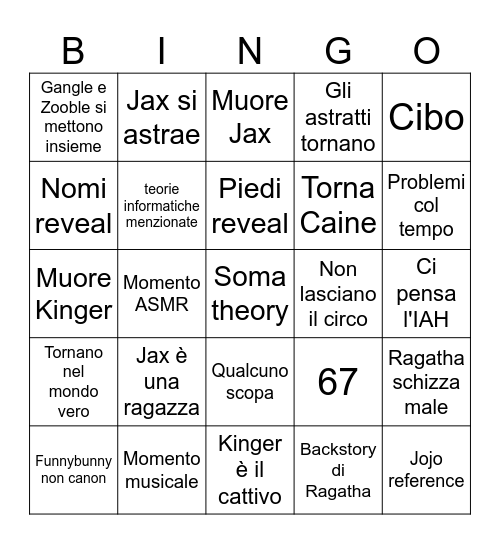 TADC EPISODE 9 Bingo Card