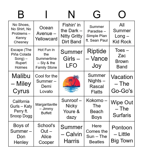 Summer Essentials (Full) Bingo Card