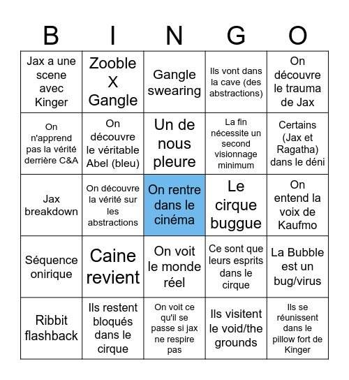 My TADC the last act bingo Card