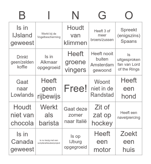 LOTJES MENSENBINGO Card