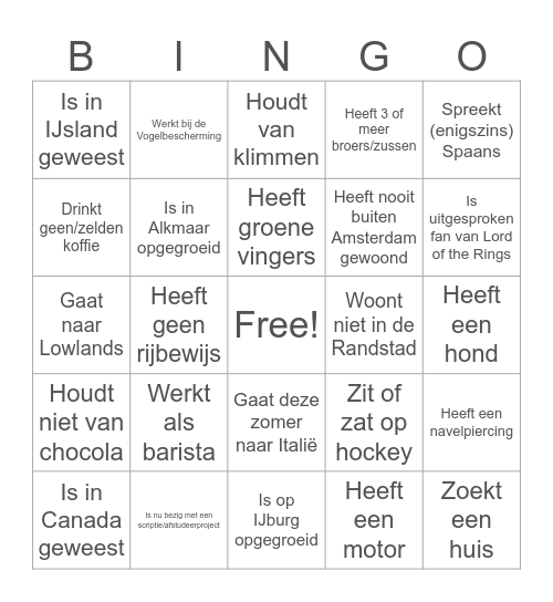 LOTJES MENSENBINGO Card