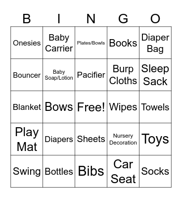 Baby Q Bingo Card