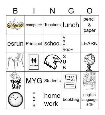 BACK TO SCHOOL BINGO Card