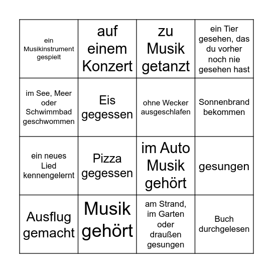 FERIENBINGO Card