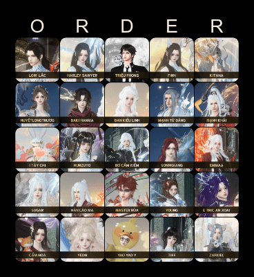 ORDER SUMMER FEST Bingo Card