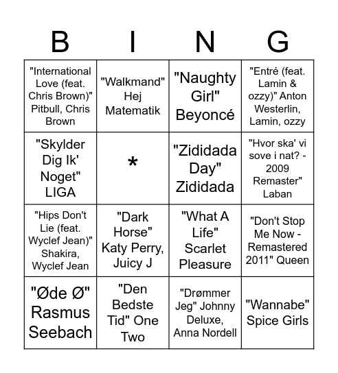 MUSIK Bingo Card
