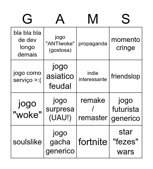 Evento de Gueimes Bingo Card