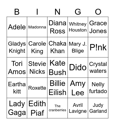 JOIE’S FAB BINGAOKE! Bingo Card