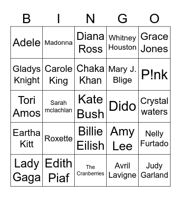 Joie’s fab bingaoke party! Bingo Card
