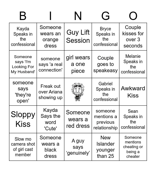 Mindless Minutia and Blinders Present: Love Island Bingo Card