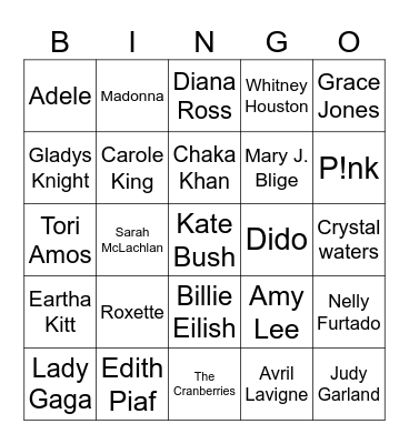 Joie’s FAB bingaoke party! Bingo Card