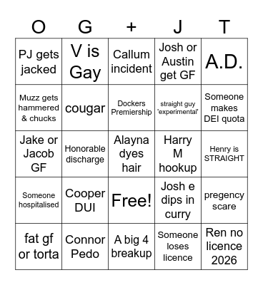 2026 FUN TIME BINGO Card