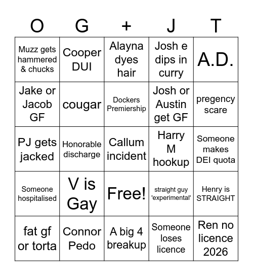 2026 FUN TIME BINGO Card