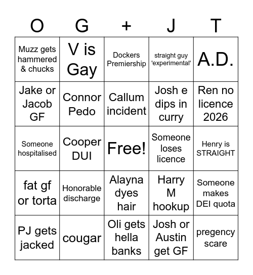2026 FUN TIME BINGO Card