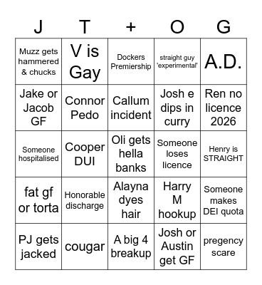 2026 BINGO FUN TIME Bingo Card