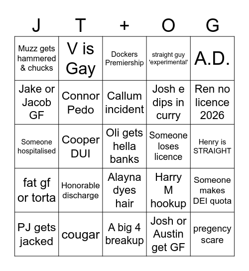 2026 BINGO FUN TIME Bingo Card