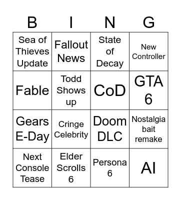 SEXBOX SHOWCASE Bingo Card