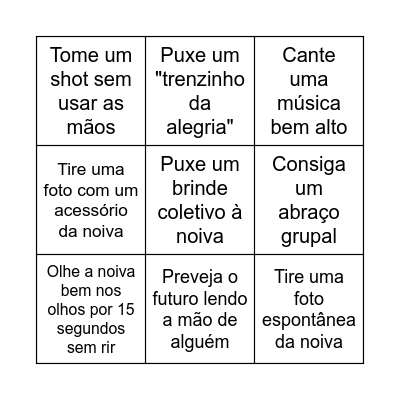 Bingo da Despedida! Bingo Card