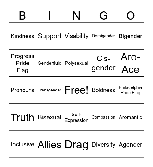 WH PRIDE BINGO Card