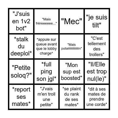 Soloq time Bingo Card