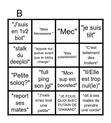 Soloq time Bingo Card