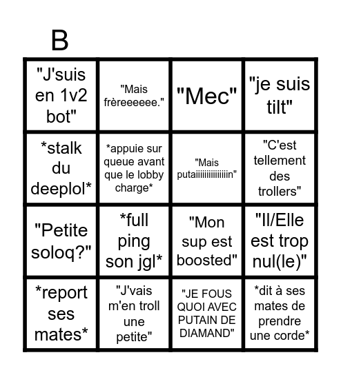 Soloq time Bingo Card