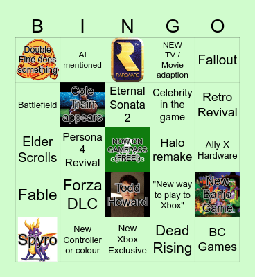 XBOX DIRECT BINGO 2026 Bingo Card