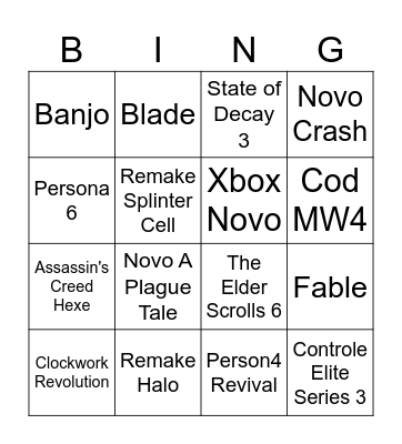 XBOX GAMES SHOWCASE BINGO CARD Bingo Card