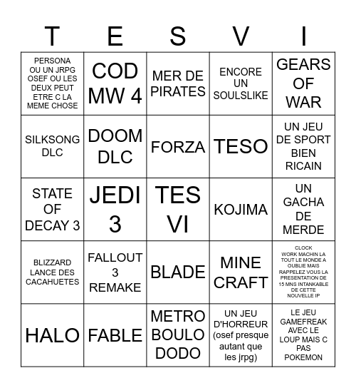 XBOX SHOW 2026 AVENGERS EDITION Bingo Card