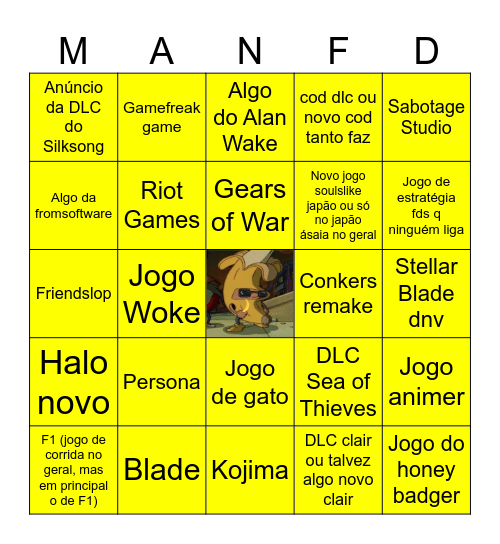 Manfred Bingo Card