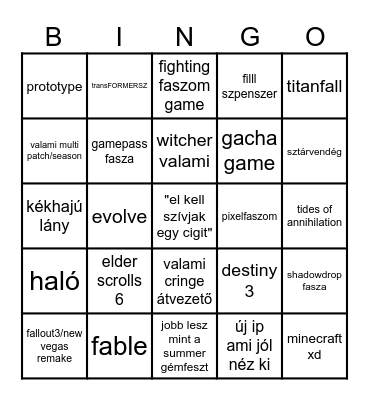 ekiszbokisz Bingo Card