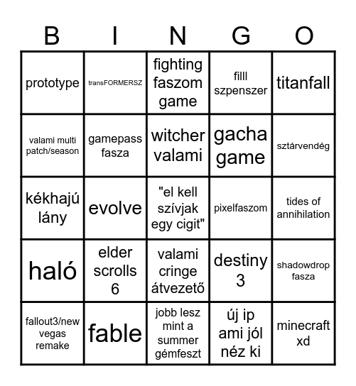 ekiszbokisz Bingo Card
