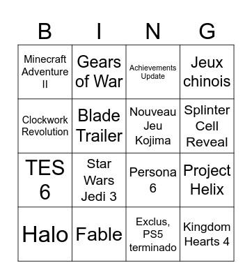 ULTRA XBOX BINGO Card