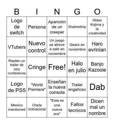 Xbox Games Showcase 2026 Bingo Card