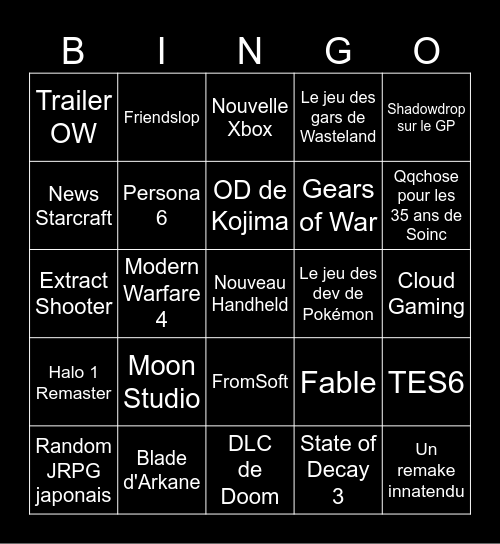 La Messe de Microsoft Bingo Card