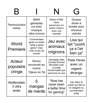 Xbox Conference 2026 Bingo Card