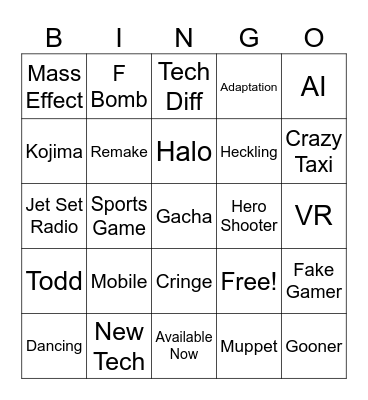 Xbox 2026 Bingo Card